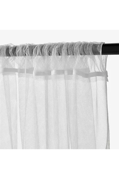 IKEA Lill Tül Perde 2 Kanat Beyaz (her Bir Kanat 280x300 Cm) - 3