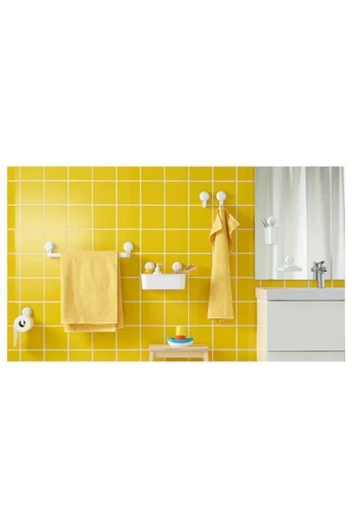 IKEA Banyo Tuvalet Kağıtlığı Vantuzlu 15 Cm Alet Gerekmeden Kolayca Monte Edilir - 7