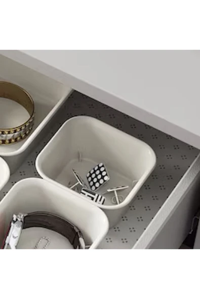 IKEA Nojıg Bej 10x10x5 Cm Kutu Ataşlık Organızer Düzenleyici Masaüstü Çekmece Içi Saklama Kutusu - 4
