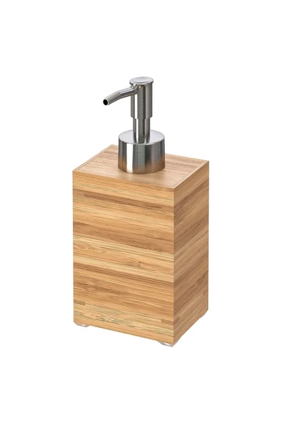 IKEA 2 Parça Banyo Seti Ahşap Sıvı Sabunluk + Fırçalık İkea 2'li Bambu Banyo Seti Kahverengi - 5