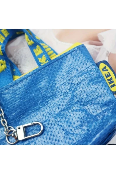 IKEA Knölıg 9x7 Cm Mini Taşıma Çantası Şekilli Mavi Anahtarlık Area_online - 8