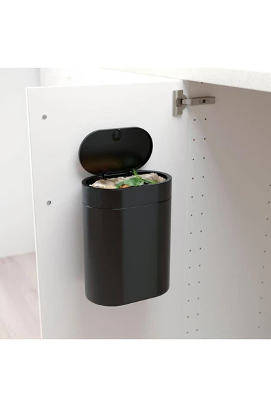 IKEA Brogrund Çöp Kutusu Gri , 4 Lt , Paslanmaz Çelik Siyah - 3