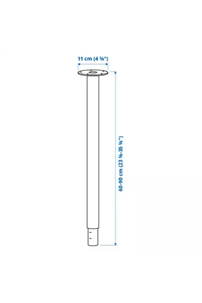IKEA OLOV Beyaz Ayarlanabilir Ayak 60-90 Cm Yükseklik Ayarlı Çelik Masa Çalışma Masası Ayağı 1 Adet - 4