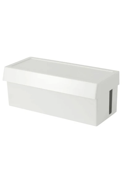 IKEA SÄTTING Kablo Düzenleme Kutusu, Beyaz, 32x14x12 Cm, Kapaklı - 5