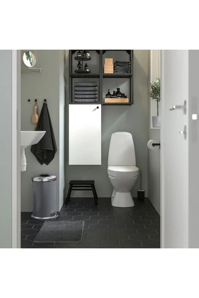 IKEA 2'li Banyo Seti Çöp Kovası Tuvalet Fırçası Paslanmaz Çelik Büyük Boy 12 litre 45 cm - 3
