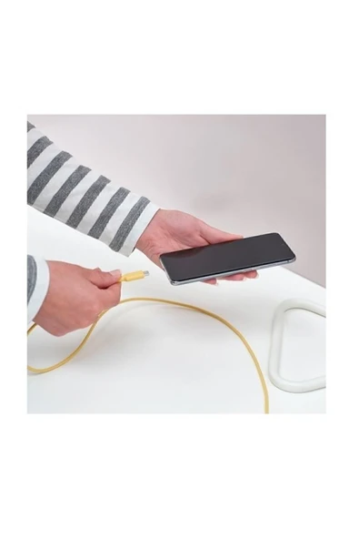 IKEA Type-c, 3  Amper  Uyumlu Yüksek Hızlı Şarj Kablosu Usb-c, Usb Kablo, Açık Sarı, 1 M, 480 - 5