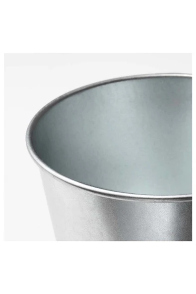 IKEA Galvanizli Gümüş Renk Saksı Bitki Çiçek Saksısı 9 Cm Çelik Gri Saksı - 2