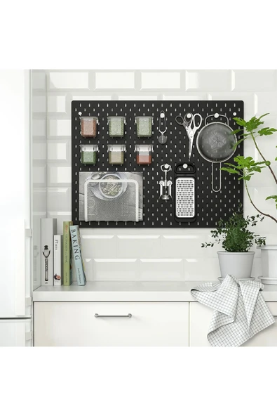 IKEA Skadıs Siyah 76x56 Cm Çok Amaçlı Pano Pegboard - 2
