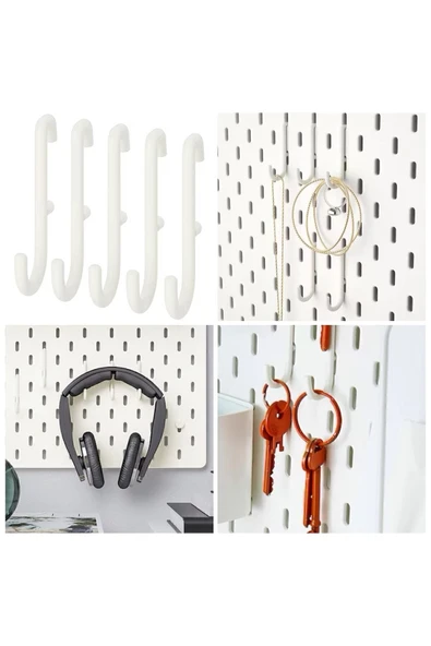 IKEA Skadıs 5 Adet 6 Cm Çok Amaçlı Pano Parçası Çelik Kanca Askı