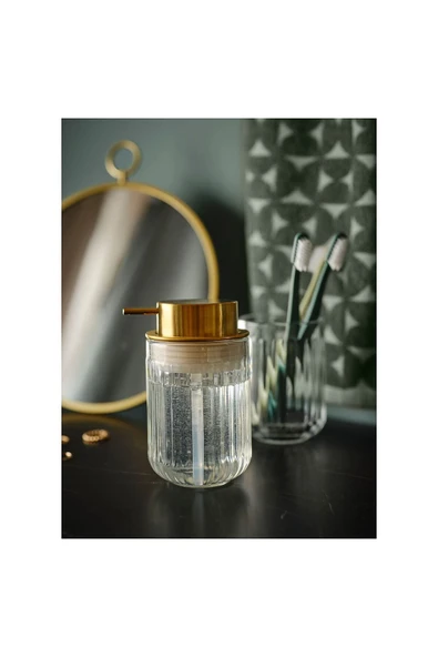 IKEA Altın Gold Başlıklı Sıvı Sabunluk Cam-altın Rengi 350 ml Cam - 3