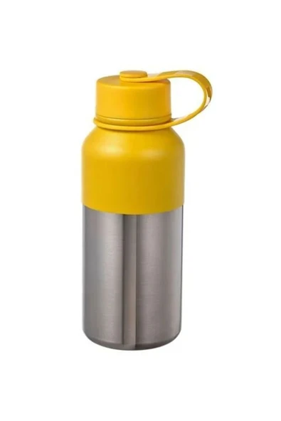 IKEA Hetlevrad Termos Matara Paslanmaz Çelik Sarı Kapak 500 Ml