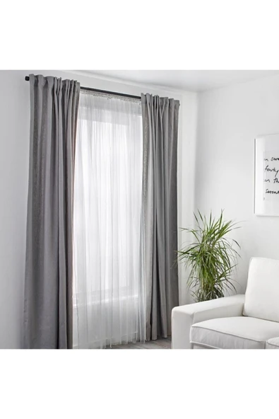 IKEA Lill Tül Perde 2 Kanat Beyaz (her Bir Kanat 280x300 Cm)