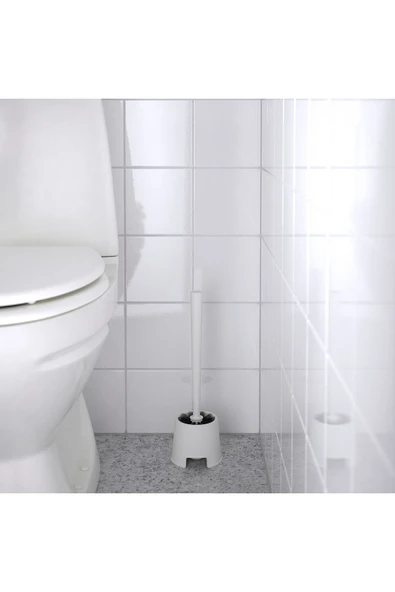 IKEA BOLMEN Klozet Fırçası ve TACKAN Sabunluk  İkili Set - Fırsat Paketi - Beyaz - 3