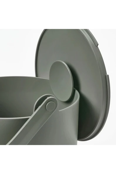 IKEA Çöp Kovası Katlanır Kulplu Kapağı Kenara Sabitlenebilir Polipropilen Plastik Mint Yeşili 4 lt - 7