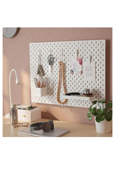 IKEA Skadis 7'li pano aksesuarları, çelik raf, kutu ataş ve kanca - 5