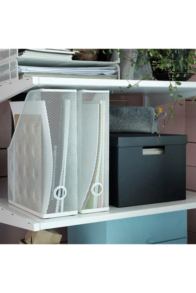 IKEA Drönjöns Metal Masaüstü Dosyalık Organizer Beyaz 2'li - 5