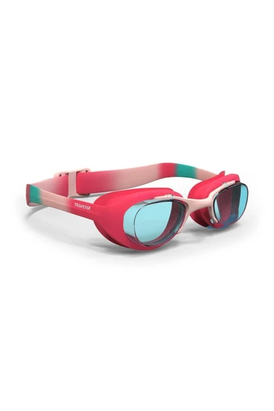 Decathlon Nabaiji S Boy Unisex Yüzücü Gözlüğü Pembe Turkuaz Şeffaf Camlar