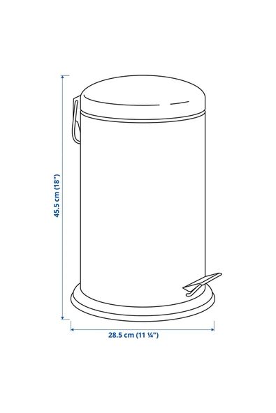 IKEA 2'li Banyo Seti Çöp Kovası Tuvalet Fırçası Paslanmaz Çelik Büyük Boy 12 litre 45 cm - 8
