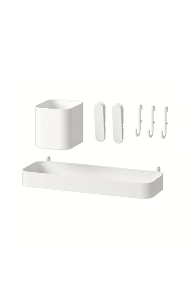 IKEA Skadis 7'li pano aksesuarları, çelik raf, kutu ataş ve kanca