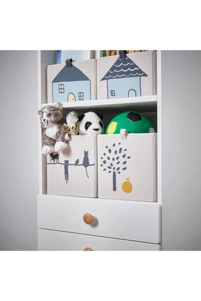 IKEA BARNDRÖM Çocuk Odası İçin Desenli Kutu, Bej, 26x37x26 cm - 3