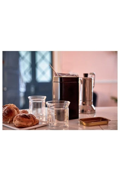 IKEA Blomnıng 11x7x20 Cm Kalay Kaplama Çelik Kapaklı Kahve Çay Kurabiye Kuru Gıda Saklama Kutusu - 4