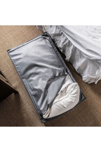 IKEA 90x53x19 Yatak Altı- Yastık Çarşaf Nevresim Giysi Saklama Kutusu Hurç Kutu Koyu Gri - 2