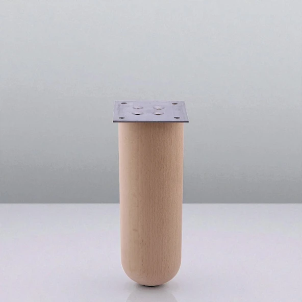 Bohem Doğal Ahşap Silindir Ayak 20 cm Aparat Dahil Mobilya Koltuk Kanepe Sehpa Masa Ayağı Ayakları - Resim 8