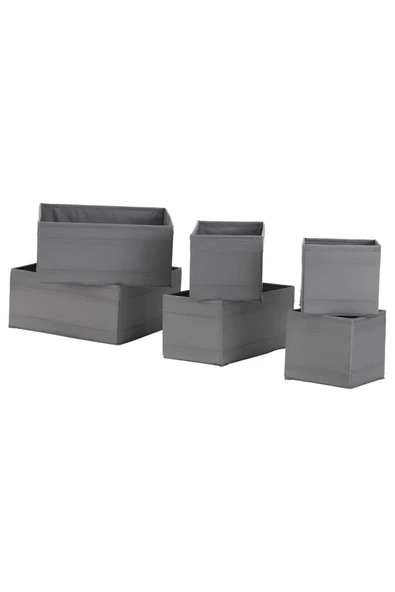 IKEA Skubb Koyu Gri Kutu Seti