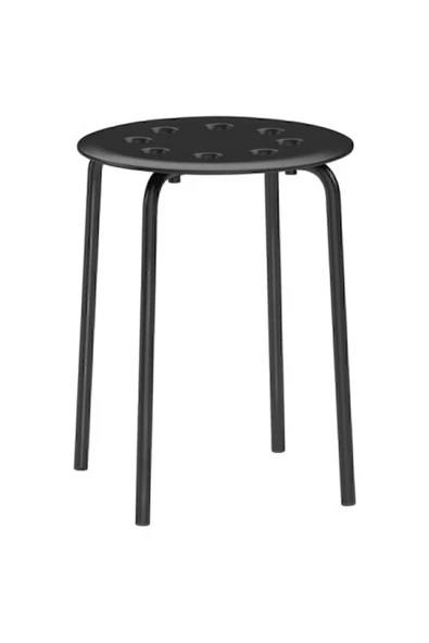 IKEA Tabure, Siyah Genişlik 40cm Siyah Renk Yuvarlak Tabure