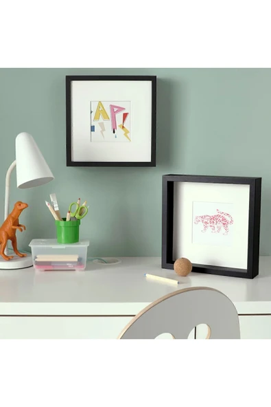 IKEA Sannahed 25x25 Cm Siyah Çiçek Konabilen Derin Kutu Çerçeve Ahşap Fotoğraf Resim Çerçevesi - 2
