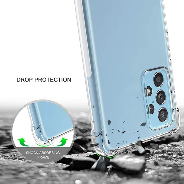 Samsung Galaxy A52 Uyumlu Darbe Önleyici Sararmaya Dayanıklı Airbag Korumalı Ultra Slim TPU Şeffaf Silikon Kılıf - 8