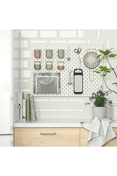 IKEA Skadıs Beyaz 76x56 Cm Çok Amaçlı Pano Pegboard - 4