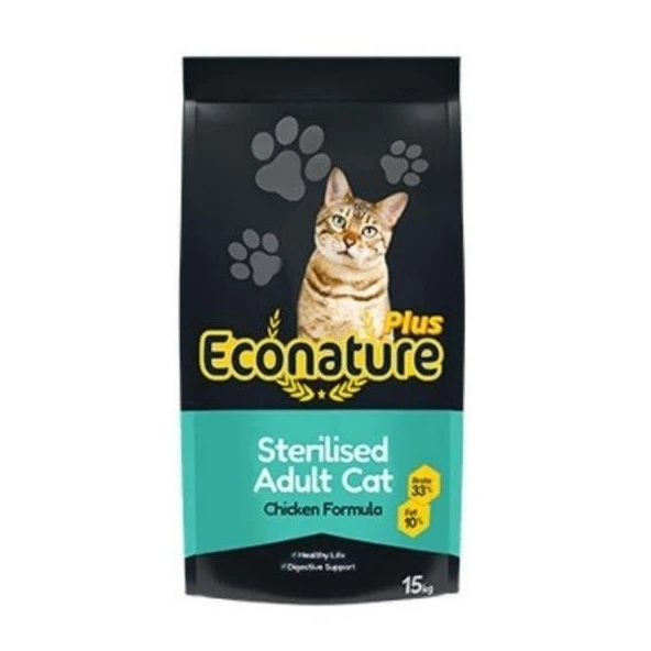 Econature Plus Tavuklu Kısırlaştırılmış Kedi Maması 15Kg