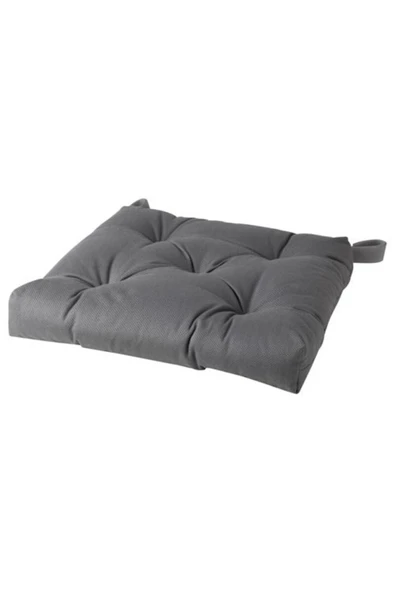 IKEA Gri Malında 40/35x38x7 Cm Sandelye Minderi Gri Cırt Cırt Bantlı 2 Yıl 1
