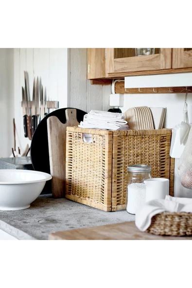 IKEA Branas Kutu Sepet Rattan Açık Kahve 32x34x32 Cm - 5