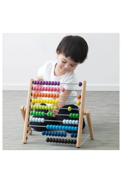 IKEA Abaküs Ahşap Oyuncak Sayı Oyunu Genişlik: 39 Cm Yükseklik: 33 Cm Masif Kayın Ağacı - 5
