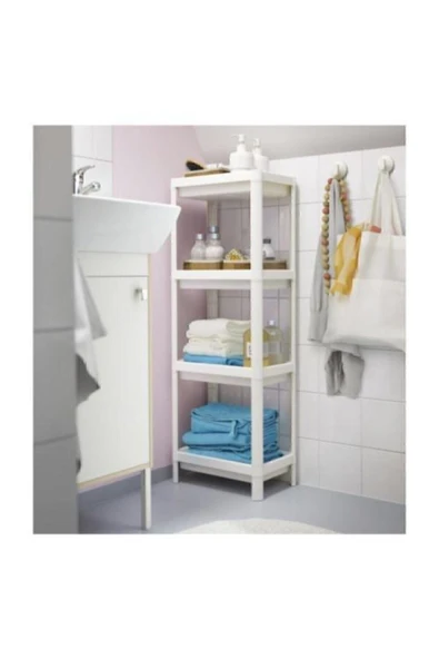IKEA Vesken Banyo Ve Mutfak Raf Ünitesi Beyaz Banyo Rafı 3 Bölmeli 100cm - 3