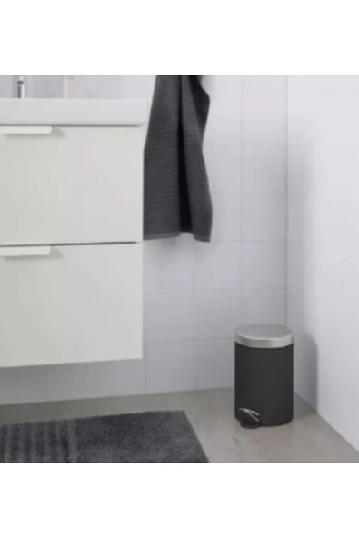 IKEA Çöp Kutusu Koyu Gri , Meridyendukkan 24 Cm Banyo Çöp Kutusu - 2