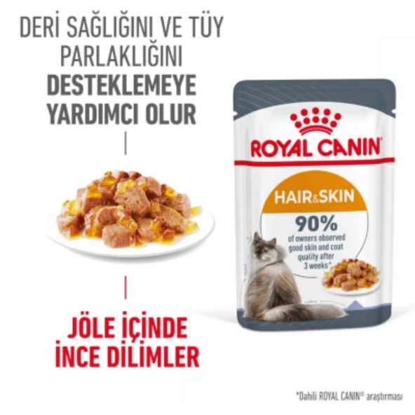 Royal Canin Care Hair&Skin Sağlıklı Tüyler İçin Yaş Kedi Maması 85gr - 3