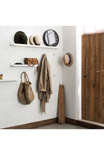 IKEA Mosslanda Beyaz 115 Cm Raf Fotoğraf Resim Çerçevesi Tablo Biblo Kitap Için Ahşap Duvar Rafı - 5