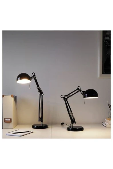 IKEA İkea FORSA SİYAH ÇALIŞMA MASA GECE OKUMA LAMBASI AYAKLI LAMBA - 4