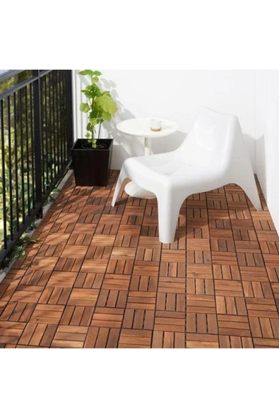 IKEA Parke Balkon Teras Masif Yer Döşemesi, Kahverengi, 0.81 M², 9 Adet - 3