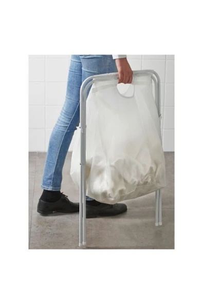 IKEA 50 Lt 8 Kg Kapasiteli Beyaz Katlanır Çamaşır Sepeti Beyaz - 2