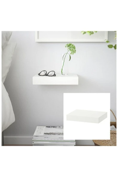 IKEA Gizli Bağlantılı Duvar Rafı Beyaz Lack 30x26 Cm
