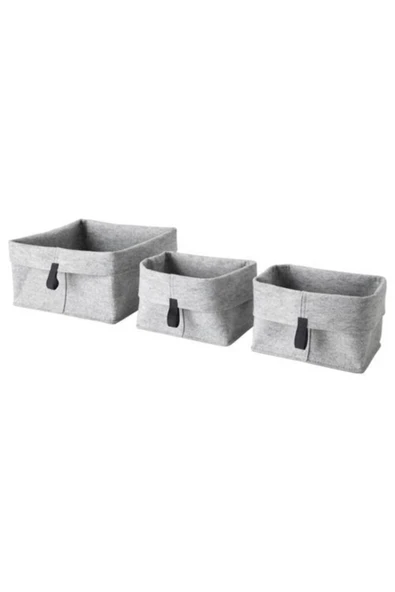 IKEA Kutu Seti 2 Adet 19x13x18 Cm Ve 1 Adet 25x25x18 Cm