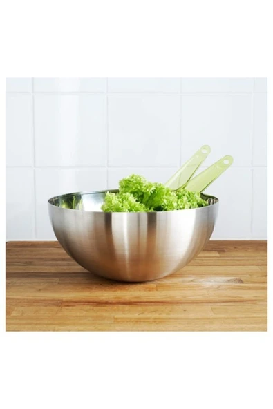 IKEA Servis,salata Kasesi, Paslanmaz Çelik Meridyendukkan 20 Cm Kase Sunum,derin - 3
