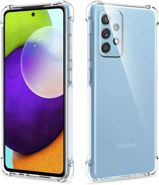 Samsung Galaxy A52 Uyumlu Darbe Önleyici Sararmaya Dayanıklı Airbag Korumalı Ultra Slim TPU Şeffaf Silikon Kılıf