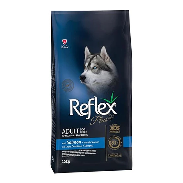 Reflex Plus Orta ve Büyük Irk Somonlu Yetişkin Köpek Maması 15Kg