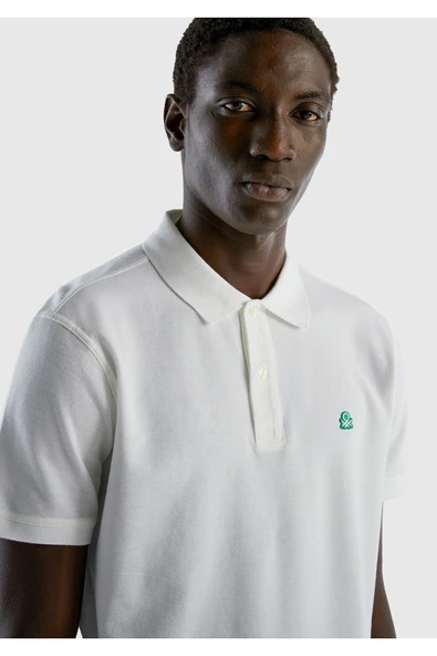 Erkek Beyaz Regular Fit Kısa Kollu Polo Tshirt - 6