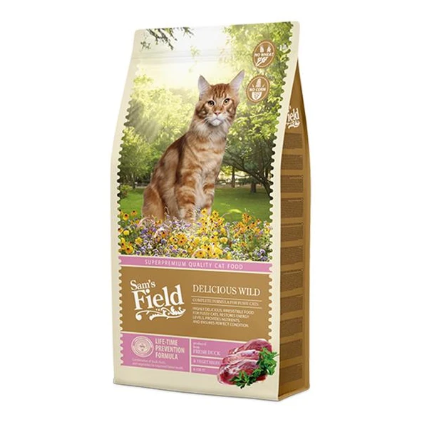 Sam's Field Delicious Ördekli ve Tavuklu Tahılsız Seçici Yetişkin Kedi Maması 7,5 Kg ürün görseli